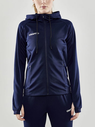 Craft Trainingsjacke Evolve Hood - strapazierfähige Mid-Layer-Kapuzenjacke aus Stretchmaterial - navyblau Damen