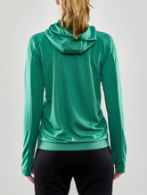 Craft Training Jacket Evolve Hood - durable mid-layer hooded jacket made of stretch material - green Women