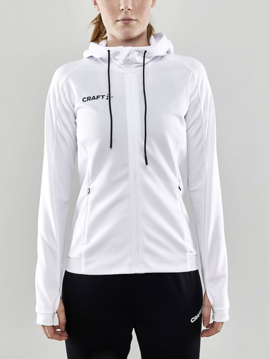 Craft Trainingsjacke Evolve Hood - strapazierfähige Mid-Layer-Kapuzenjacke aus Stretchmaterial - weiss Damen