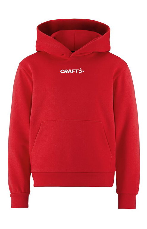 Craft Kapuzenpullover Community 2.0 Logo Hoodie (athletische Passform) rot Kinder