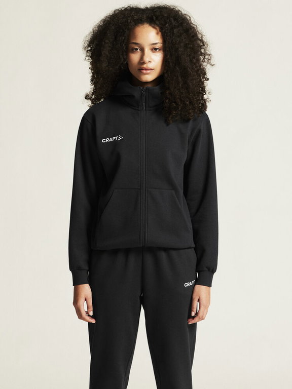 Craft Kapuzenpullover Community 2.0 Logo Full Zip Hoodie (Baumwolle/Polyester) schwarz Damen