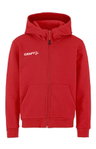 Craft Kapuzenpullover Community 2.0 Logo Full Zip Hoodie (Baumwolle/Polyester) rot Kinder
