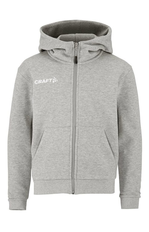 Craft Kapuzenpullover Community 2.0 Logo Full Zip Hoodie (Baumwolle/Polyester) hellgrau Kinder