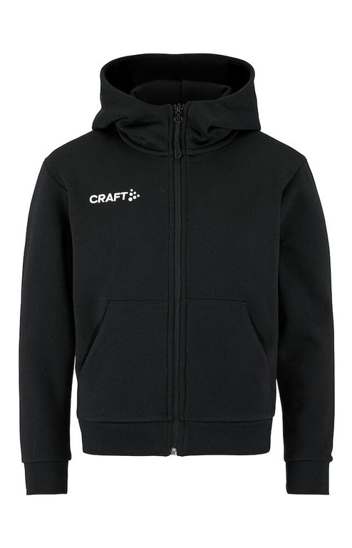 Craft Kapuzenpullover Community 2.0 Logo Full Zip Hoodie (Baumwolle/Polyester) schwarz Kinder