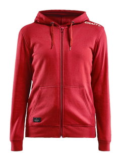 Craft Kapuzenpullover Hoodie Community FZ (Front-Reißverschluss, sportliche Passform) rot Damen