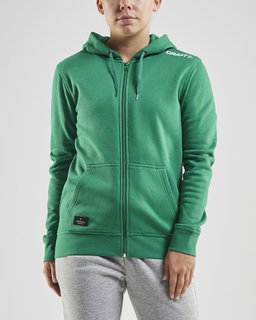 Craft Bluza z kapturem Hoodie Community FZ (Zamek błyskawiczny z przodu, sportowy krój) zielona Damska
