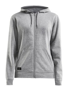 Craft Kapuzenpullover Hoodie Community FZ (Front-Reißverschluss, sportliche Passform) grau Damen