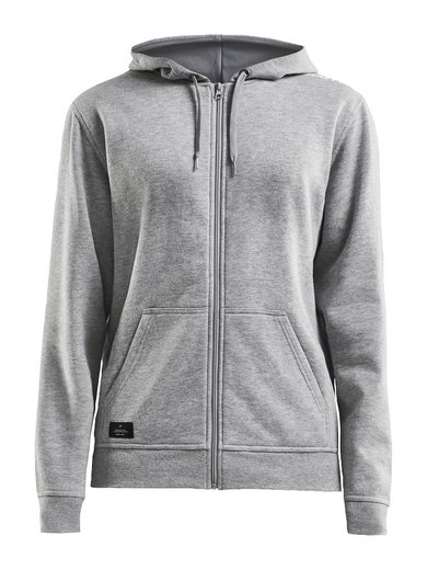 Craft Kapuzenpullover Hoodie Community FZ (Front-Reißverschluss, sportliche Passform) grau Damen