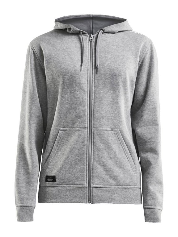Craft Kapuzenpullover Hoodie Community FZ (Front-Reißverschluss, sportliche Passform) grau Damen
