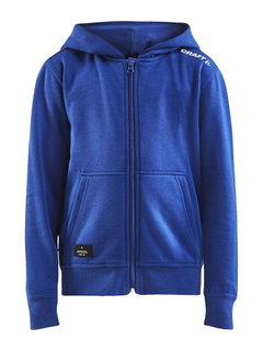 Craft Kapuzenpullover Hoodie Community FZ (Front-Reißverschluss, sportliche Passform) kobaltblau Kinder