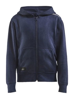 Craft Kapuzenpullover Hoodie Community FZ (Front-Reißverschluss, sportliche Passform) navyblau Kinder