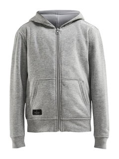 Craft Kapuzenpullover Hoodie Community FZ (Front-Reißverschluss, sportliche Passform) grau Kinder
