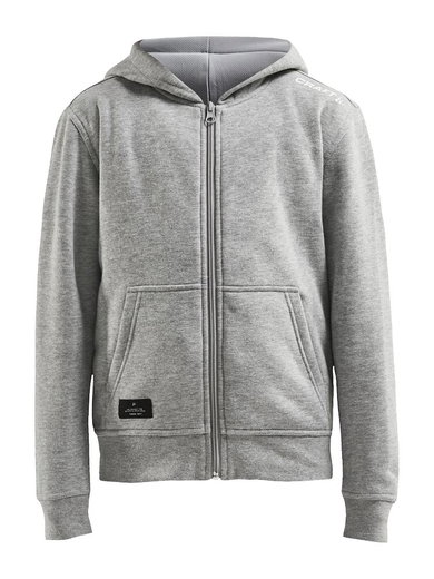 Craft Kapuzenpullover Hoodie Community FZ (Front-Reißverschluss, sportliche Passform) grau Kinder