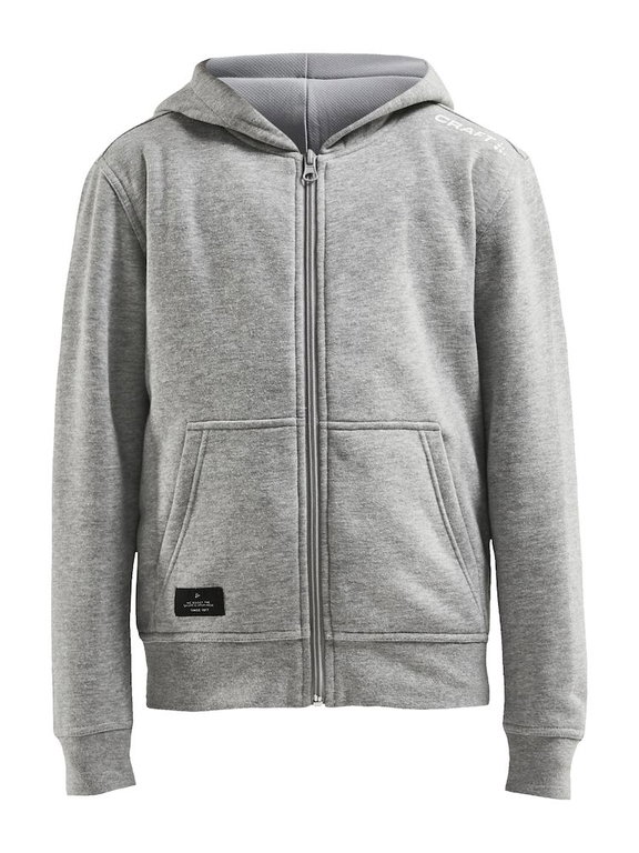 Craft Kapuzenpullover Hoodie Community FZ (Front-Reißverschluss, sportliche Passform) grau Kinder