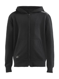 Craft Kapuzenpullover Hoodie Community FZ (Front-Reißverschluss, sportliche Passform) schwarz Kinder