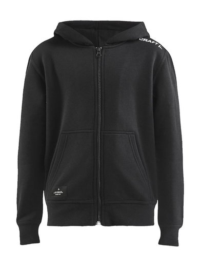 Craft Kapuzenpullover Hoodie Community FZ (Front-Reißverschluss, sportliche Passform) schwarz Kinder