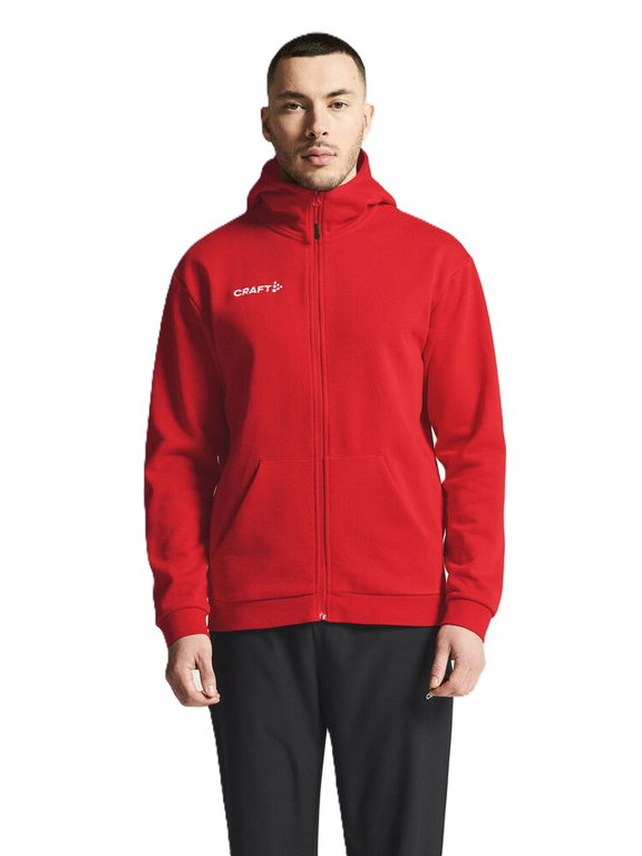 Craft Bluza z kapturem Community 2.0 Logo Full Zip Hoodie (Bawełna/Poliester) czerwony Mężczyźni