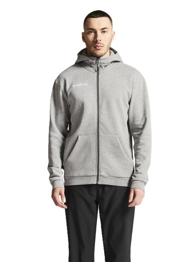 Craft Kapuzenpullover Community 2.0 Logo Full Zip Hoodie (Baumwolle/Polyester) grau Herren