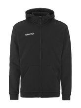 Craft Hooded Sweatshirt Community 2.0 Logo Full Zip Hoodie (Cotton/Polyester) black Men