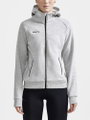 Craft Kapuzenpullover Core Soul Full Zip Hood (weiches Material, mit Reißverschlusstaschen) hellgrau Damen