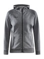 Craft Kapuzenpullover Core Soul Full Zip Hood (weiches Material, mit Reißverschlusstaschen) dunkelgrau Damen