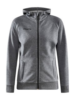 Craft Bluza z kapturem Core Soul Full Zip Hood (miękki materiał, z kieszeniami na zamek błyskawiczny) ciemnoszary Damska