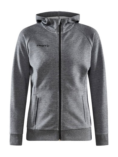 Craft Kapuzenpullover Core Soul Full Zip Hood (weiches Material, mit Reißverschlusstaschen) dunkelgrau Damen