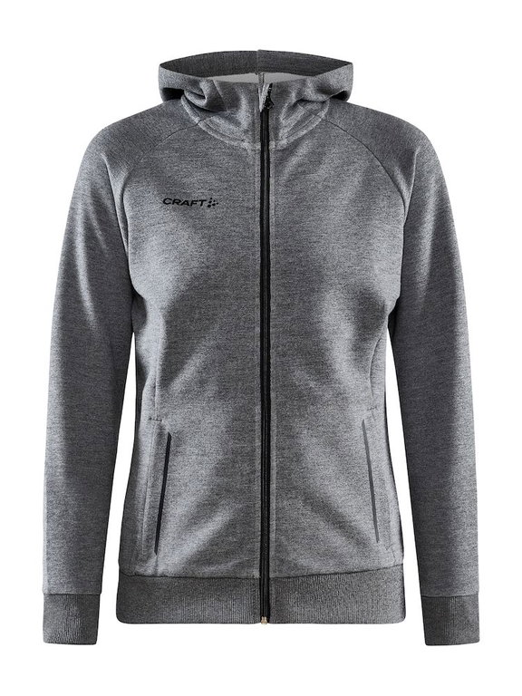 Craft Kapuzenpullover Core Soul Full Zip Hood (weiches Material, mit Reißverschlusstaschen) dunkelgrau Damen