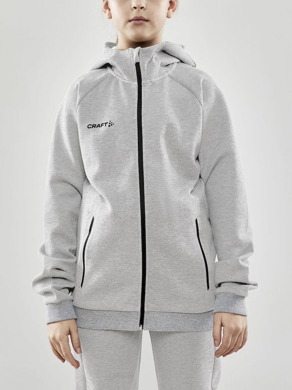 Craft Kapuzenpullover Core Soul Full Zip Hood (weiches Material, mit Reißverschlusstaschen) hellgrau Kinder