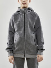 Craft Bluza z kapturem Core Soul Full Zip Hood (miękki materiał, z kieszeniami na zamek błyskawiczny) ciemnoszary dziecięcy
