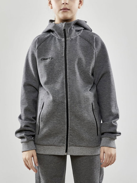 Craft Kapuzenpullover Core Soul Full Zip Hood (weiches Material, mit Reißverschlusstaschen) dunkelgrau Kinder
