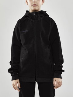 Craft Bluza z kapturem Core Soul Full Zip Hood (miękki materiał, z kieszeniami na zamek błyskawiczny) czarna dziecięca