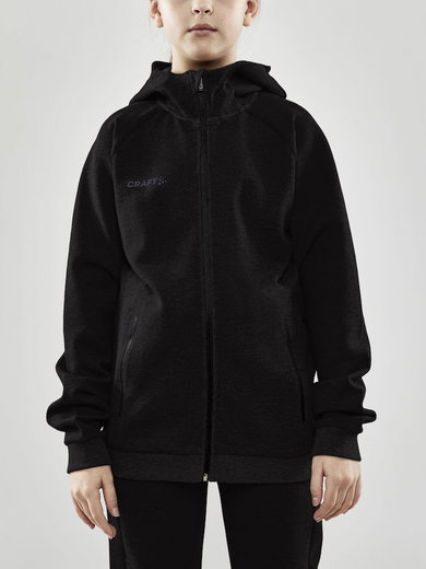 Craft Kapuzenpullover Core Soul Full Zip Hood (weiches Material, mit Reißverschlusstaschen) schwarz Kinder