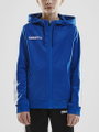 Craft Kapuzenpullover Hoodie Fullzip Pro Control cobaltblau/weiss Jungen