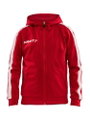 Craft Kapuzenpullover Hoodie Fullzip Pro Control rot/weiss Jungen