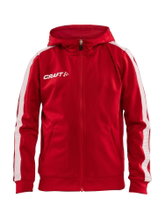 Craft Hoodie Fullzip Pro Control red/white Boys