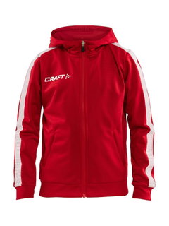 Craft Bluza z kapturem Hoodie Fullzip Pro Control czerwono/biała dla chłopców