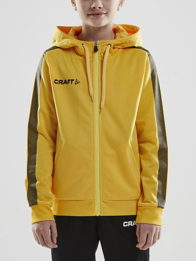 Craft Kapuzenpullover Hoodie Fullzip Pro Control gelb/schwarz Jungen