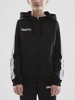 Craft Kapuzenpullover Hoodie Fullzip Pro Control schwarz/weiss Jungen