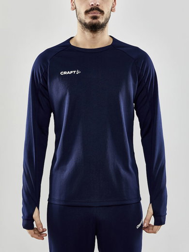 Craft Sport-Langarmshirt Evolve Crew Neck - aus Stretchmaterial - navyblau Herren