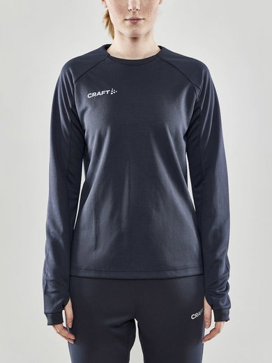 Craft Sport-Langarmshirt Evolve Crew Neck - aus Stretchmaterial - dunkelgrau Damen