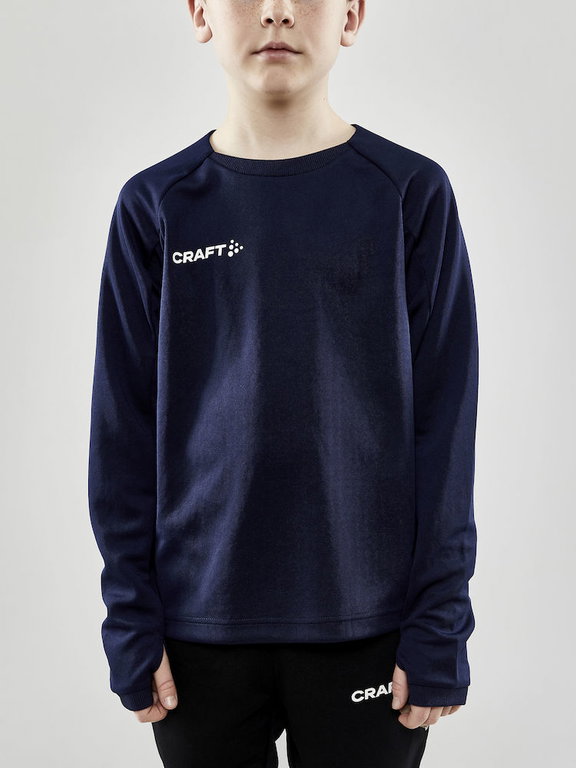 Craft Sport-Langarmshirt Evolve Crew Neck - aus Stretchmaterial - navyblau Kinder