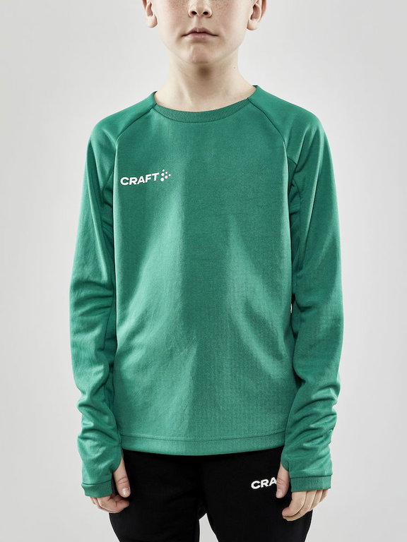 Craft Sport Long Sleeve Shirt Evolve Crew Neck - made of stretch material - green Kids