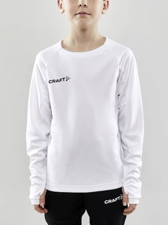 Craft Sport Long Sleeve Shirt Evolve Crew Neck - made of stretch material - white Kids