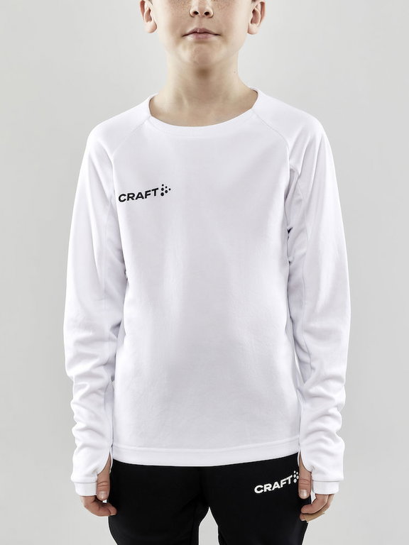 Craft Sport-Langarmshirt Evolve Crew Neck - aus Stretchmaterial - weiss Kinder