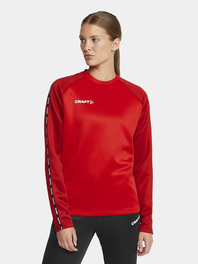 Craft Sport-Langarmshirt Squad 2.0 Crew Neck (rec. Polyester, optimale Bewegungsfreiheit) rot Damen