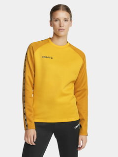 Craft Sport-Langarmshirt Squad 2.0 Crew Neck (rec. Polyester, optimale Bewegungsfreiheit) gelb Damen