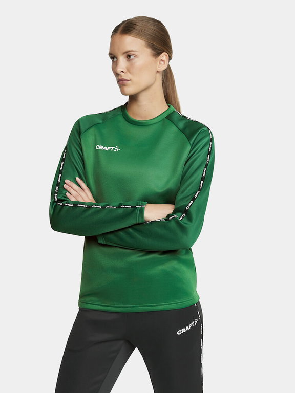 Craft Sport-Langarmshirt Squad 2.0 Crew Neck (rec. Polyester, optimale Bewegungsfreiheit) grün Damen