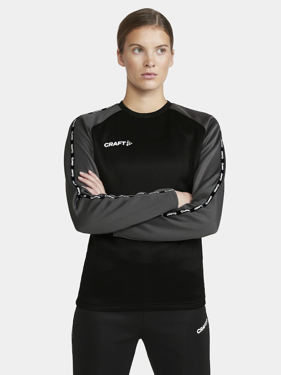 Craft Sport-Langarmshirt Squad 2.0 Crew Neck (rec. Polyester, optimale Bewegungsfreiheit) schwarz Damen