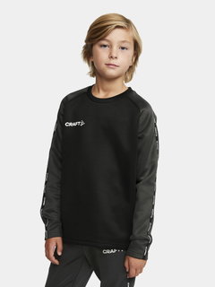 Craft Sport-Langarmshirt Squad 2.0 Crew Neck (rec. Polyester, optimale Bewegungsfreiheit) schwarz Kinder